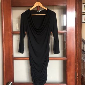 CAbi Black Ruched Dress